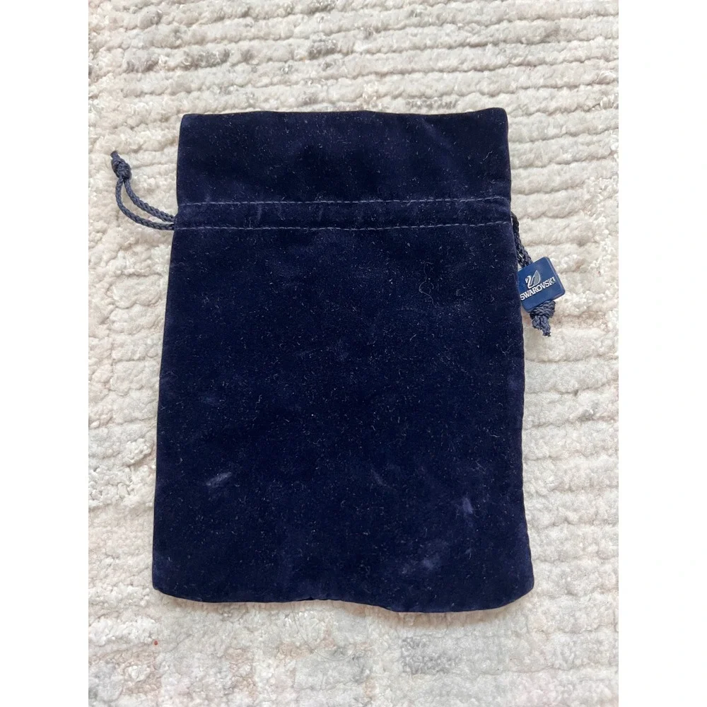 Swarovski Jewelry Pouch Drawstring Velvet Blue Gift‎ Bag